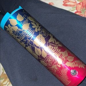 Starbucks Teal/Pink Ombré Floral Design Tumbler